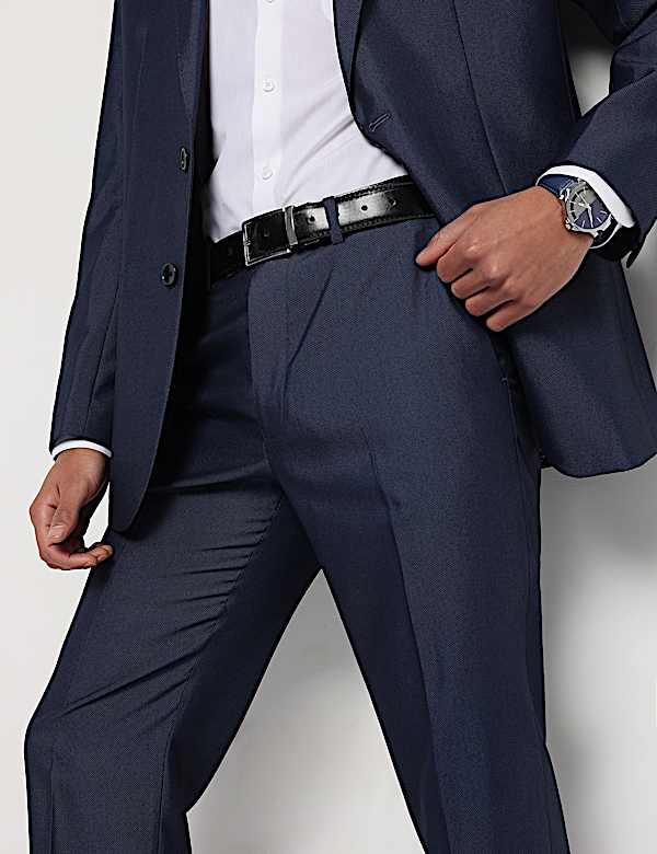 Mid Rise Textured Trousers