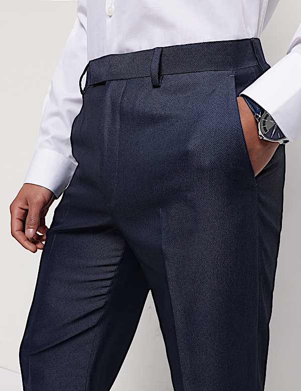 Mid Rise Textured Trousers