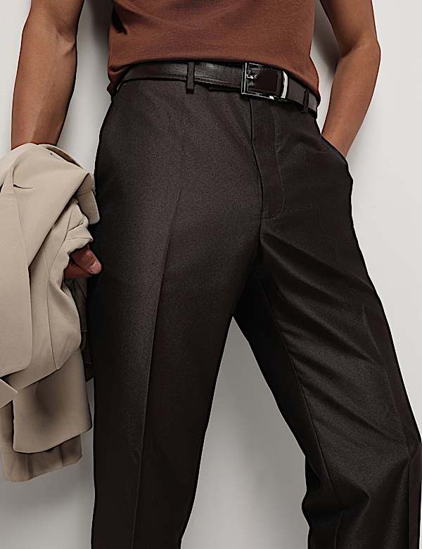 Textured Tailored Fit Trousers