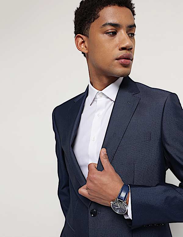 Textured Single-Breasted Blazer