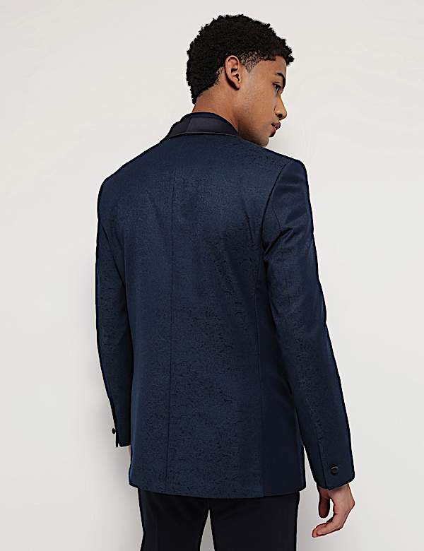 Slim Fit Jacquard Single-Breasted Blazer