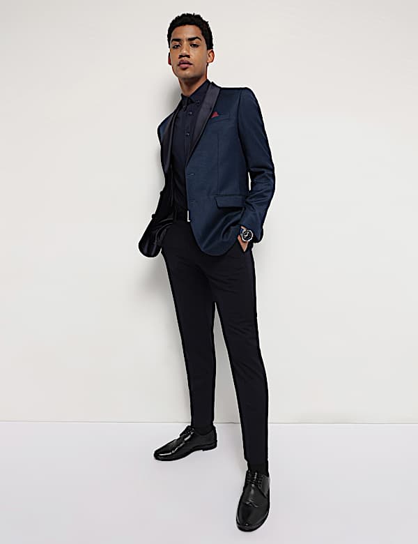 Slim Fit Jacquard Single-Breasted Blazer