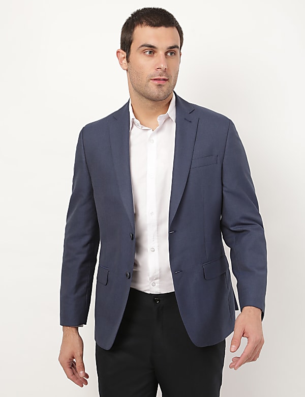 Plain Lapel Collar Blazer