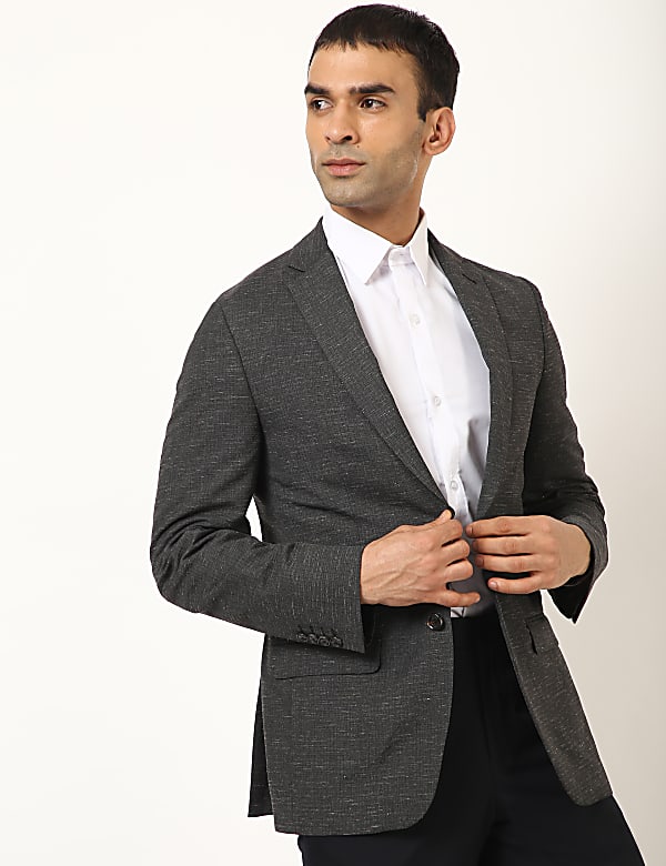 Buy Self Design Slim Fit Blazer at Marks Spencer