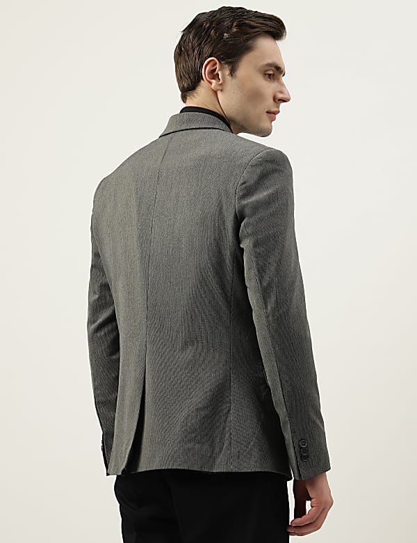 Slim Fit Plain Notched Lapel Collar Blazer