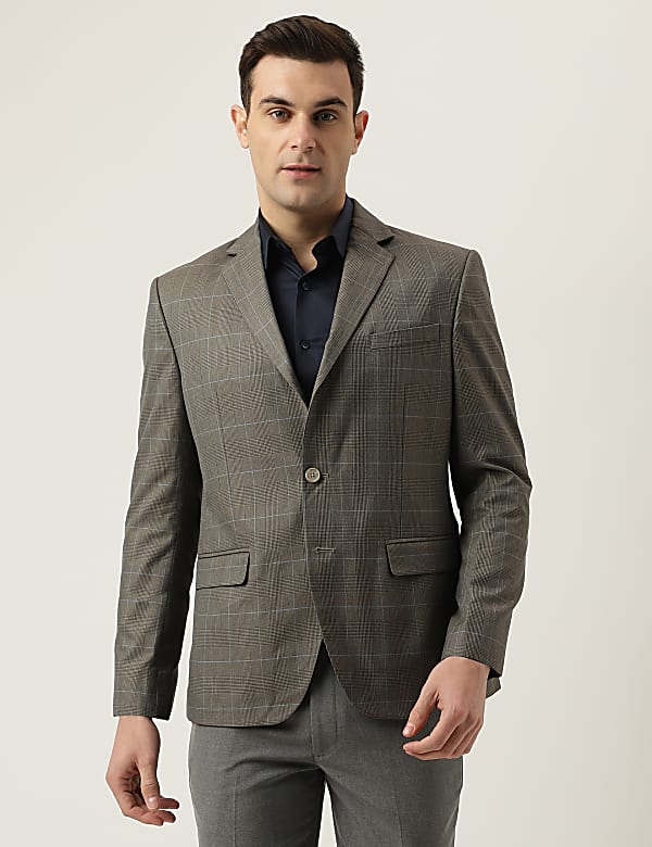 Regular Fit Plaid Check Blazer