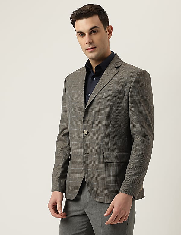Regular Fit Plaid Check Blazer