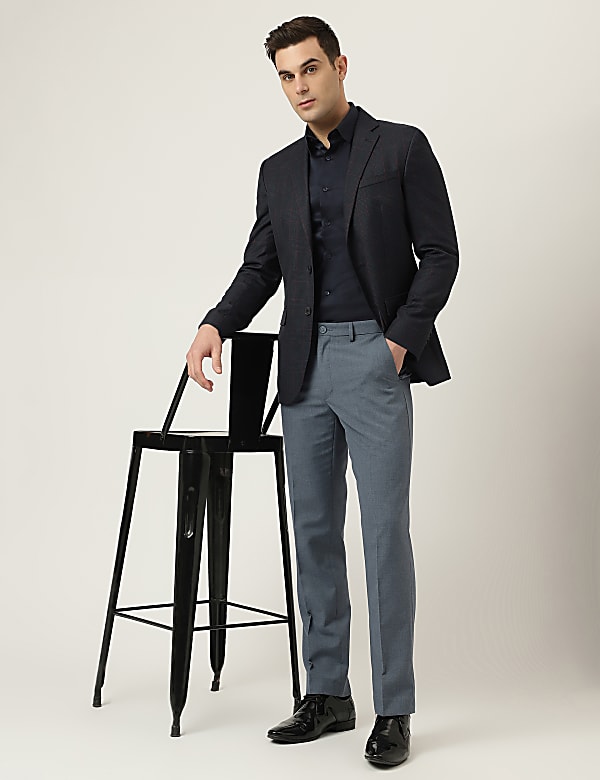 Notched Lapel Checked Blazer