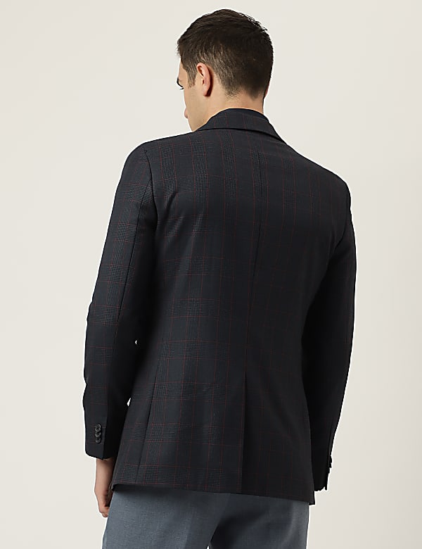 Notched Lapel Checked Blazer