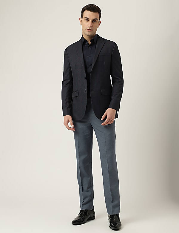 Notched Lapel Checked Blazer