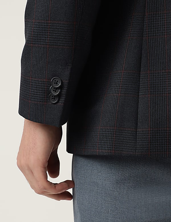Notched Lapel Checked Blazer