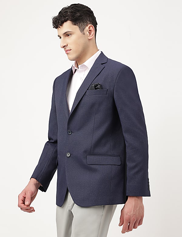 Stripes Notched Lapel Blazer