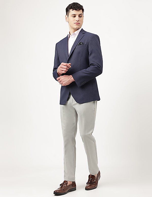 Stripes Notched Lapel Blazer