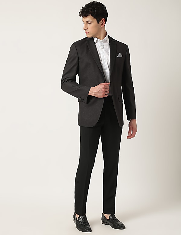 Striped Lapel Collar Blazer