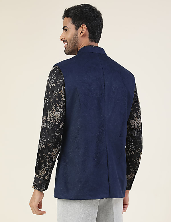 Premium Embossed Sateen Tailored Fit Waistcoat