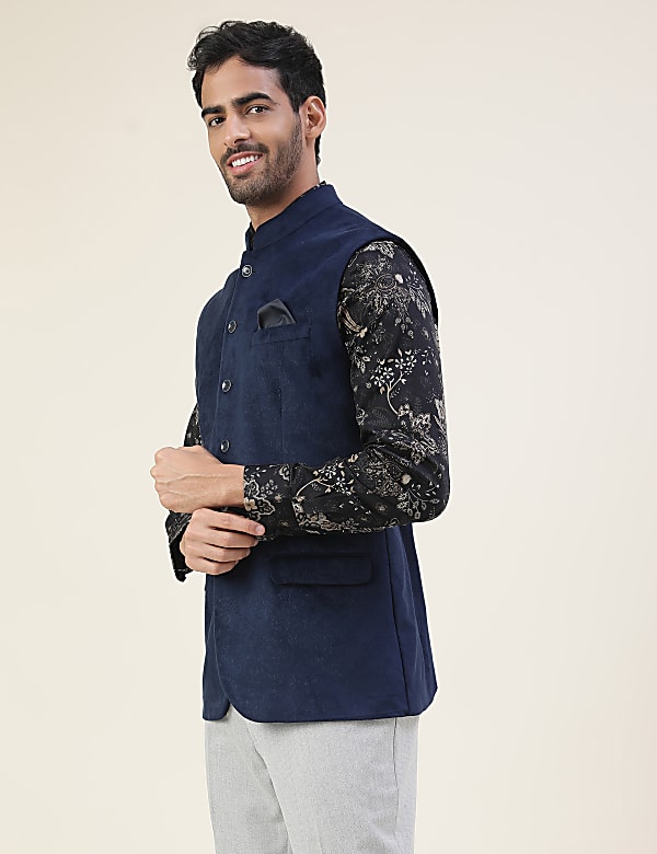 Premium Embossed Sateen Tailored Fit Waistcoat