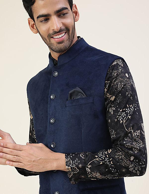 Premium Embossed Sateen Tailored Fit Waistcoat