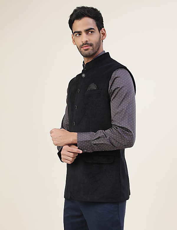 Premium Embossed Sateen Tailored Fit Waistcoat