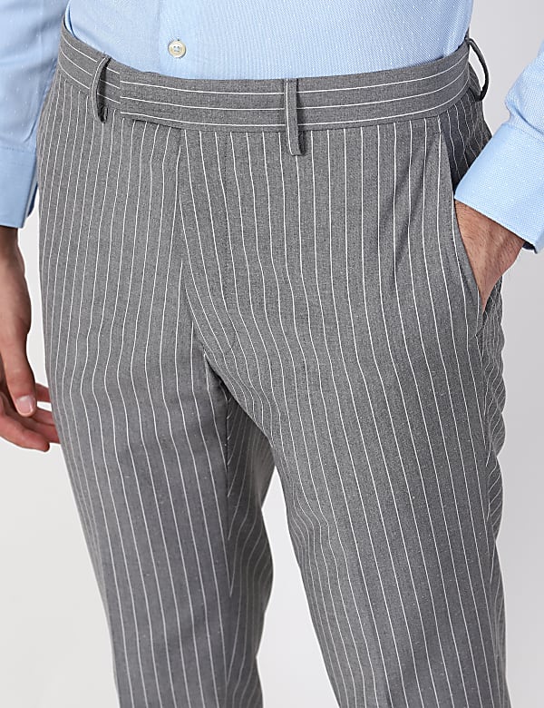 PV Linen Grey Pinstripes Trouser