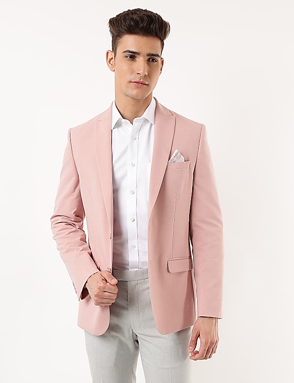 Plain Lapel Collar Blazer