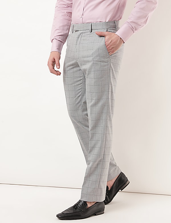 Regular Fit Checked Trousers