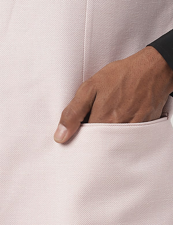 Tailored-Fit Textured Sleeveless Waistcoat