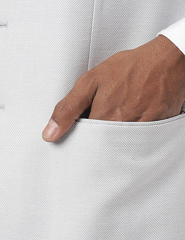 Tailored-Fit Textured Sleeveless Waistcoat