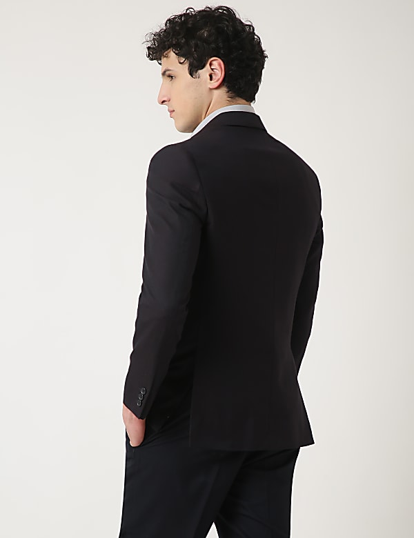 Textured Lapel Collar Blazer