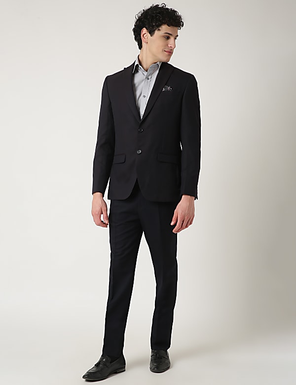 Textured Lapel Collar Blazer