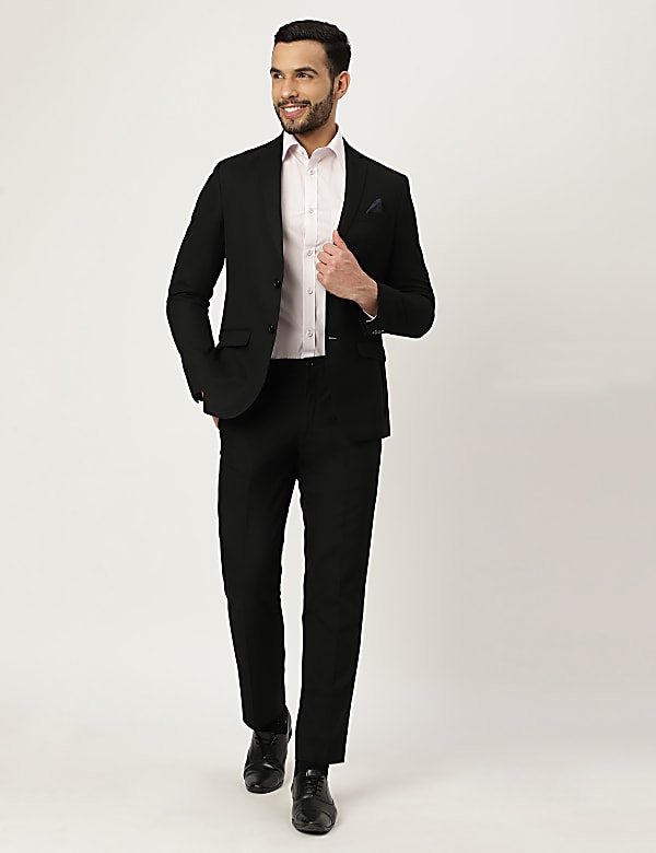 Textured Lapel Collar Blazer