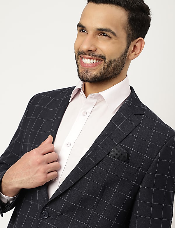 Check Collared Blazer