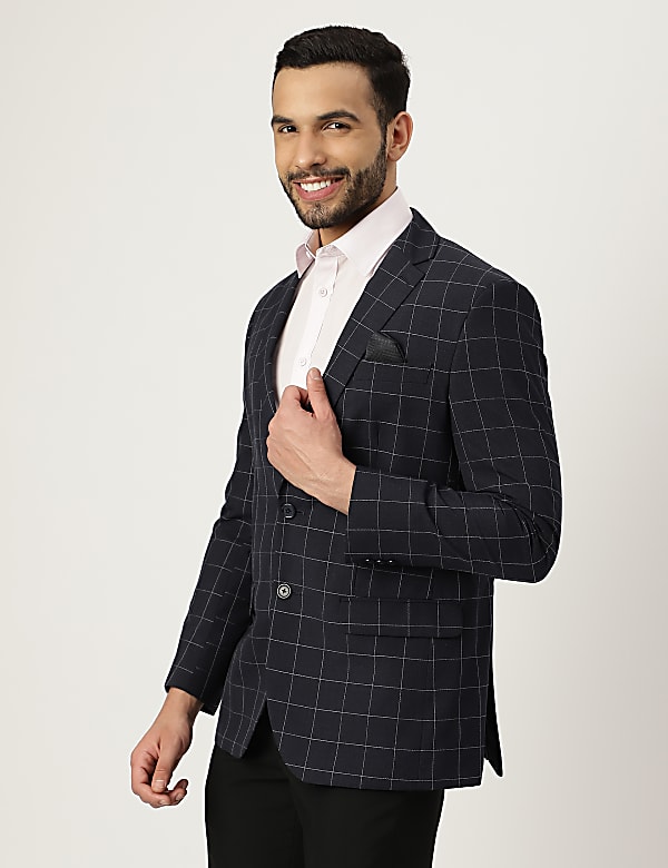 Check Collared Blazer