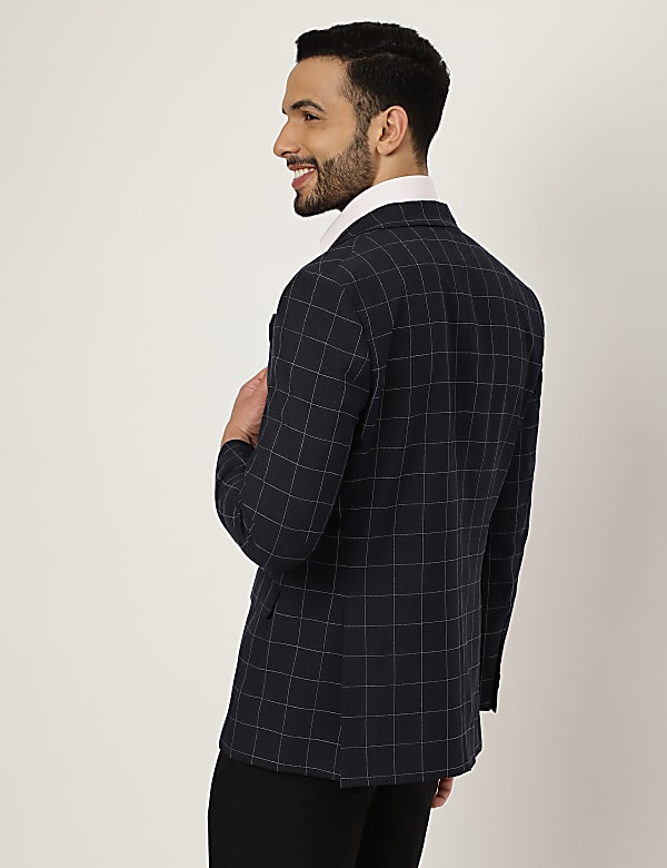 Check Collared Blazer