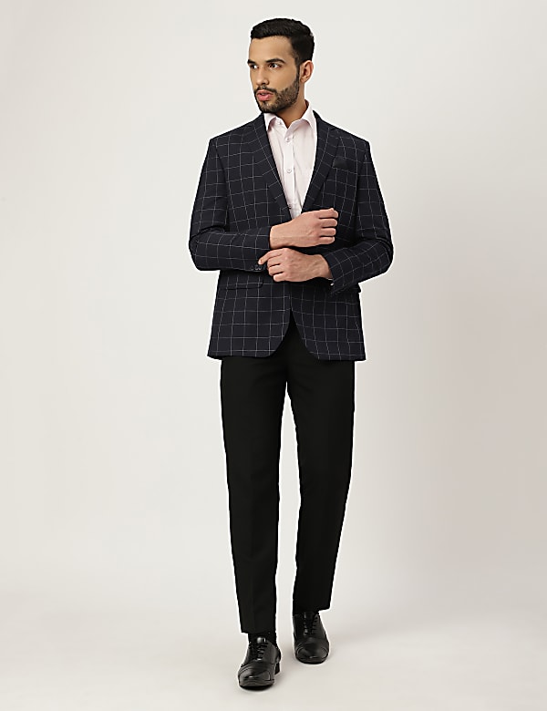Check Collared Blazer