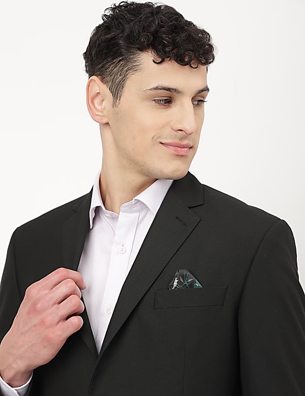Textured Lapel Collar Blazer