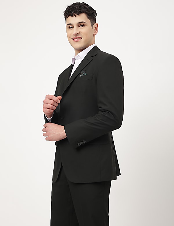 Textured Lapel Collar Blazer