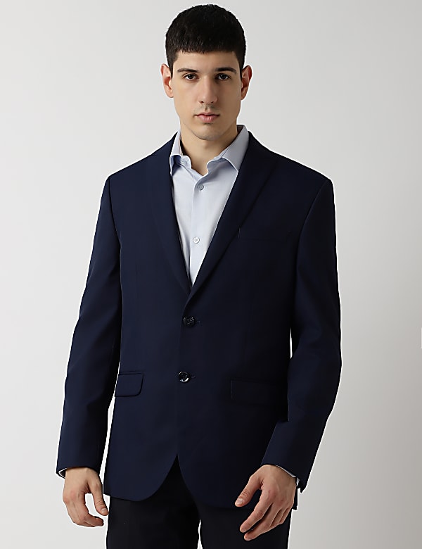 Tailored Fit Plain Peaked Lapel Blazer