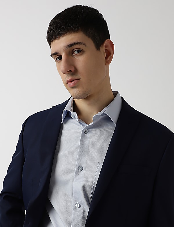 Tailored Fit Plain Peaked Lapel Blazer
