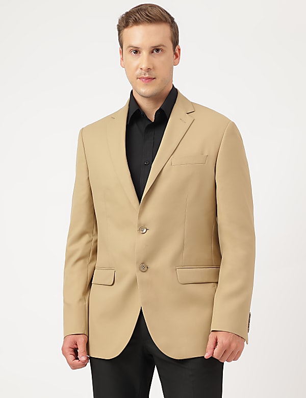 Plain Notch Lapel Single Breasted Blazer