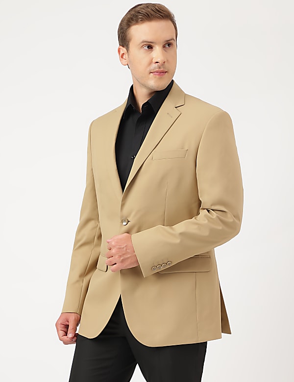 Plain Notch Lapel Single Breasted Blazer