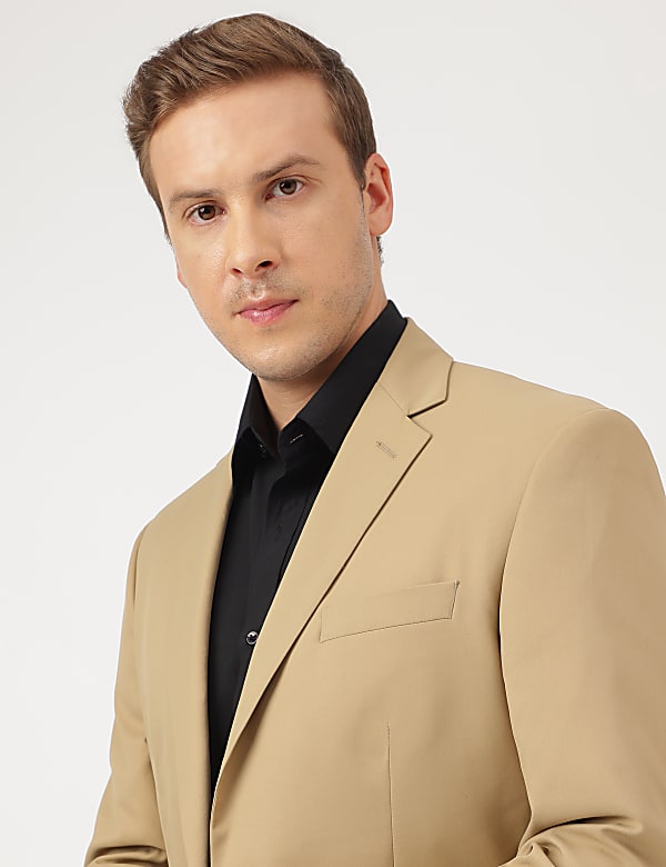 Plain Notch Lapel Single Breasted Blazer