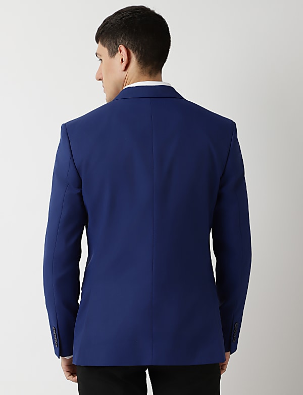 Slim Fit Plain Peaked Lapel Blazer
