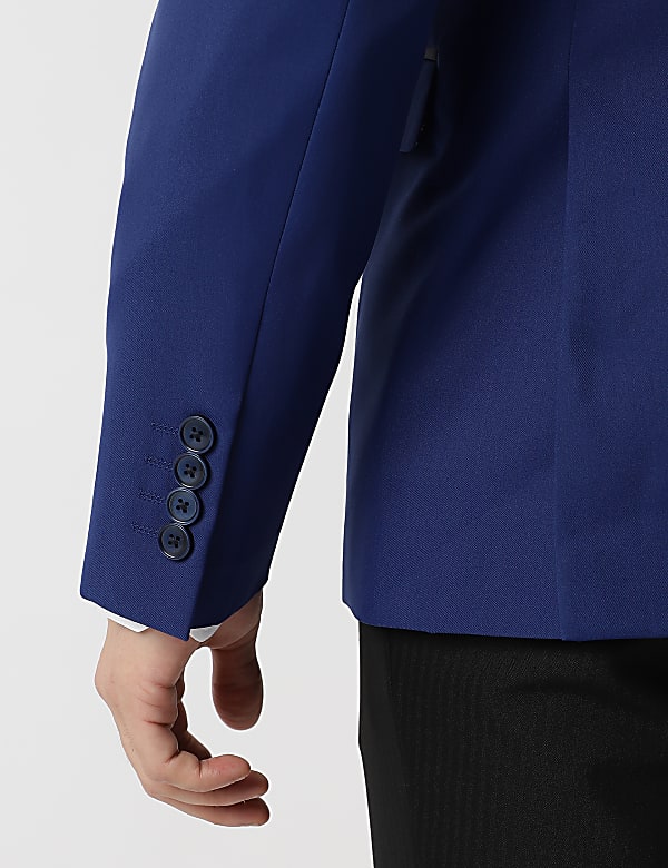 Slim Fit Plain Peaked Lapel Blazer