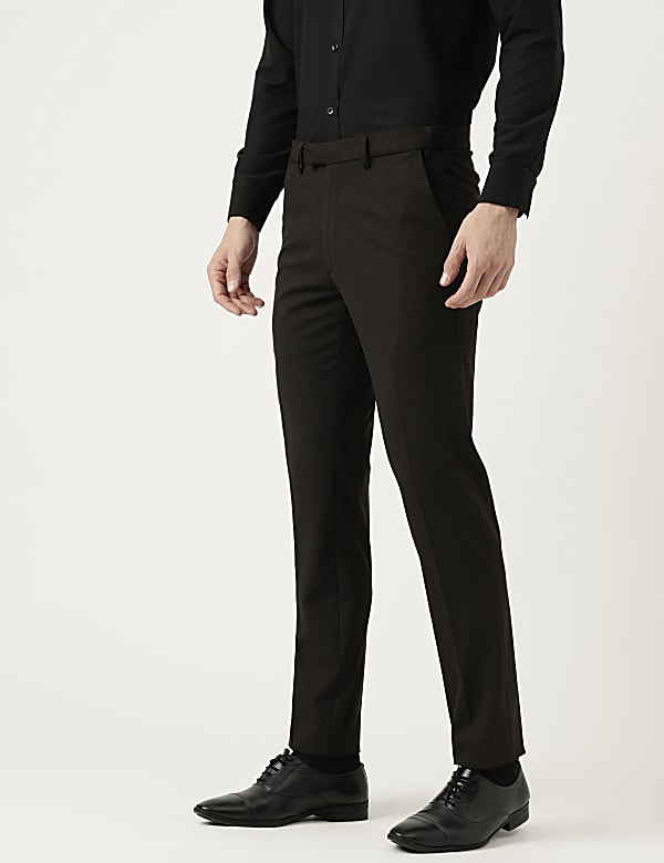 Slim Fit Checked Trousers