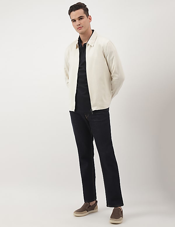 Cotton Mix Plain Collared Jacket
