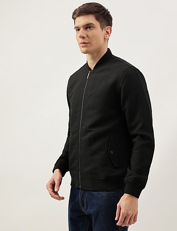 Buy Textured Slim Fit Bomber Jacket at Marks Spencer