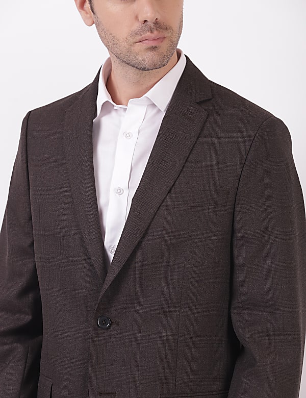 Checks Lapel Collar Blazer