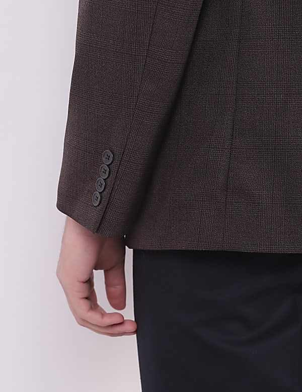 Checks Lapel Collar Blazer