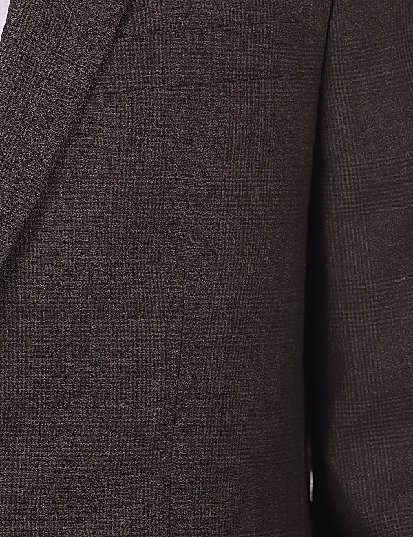 Checks Lapel Collar Blazer