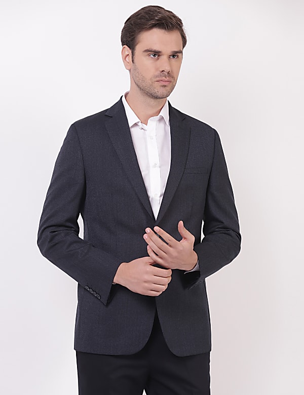 Self Design Lapel Collar Blazer